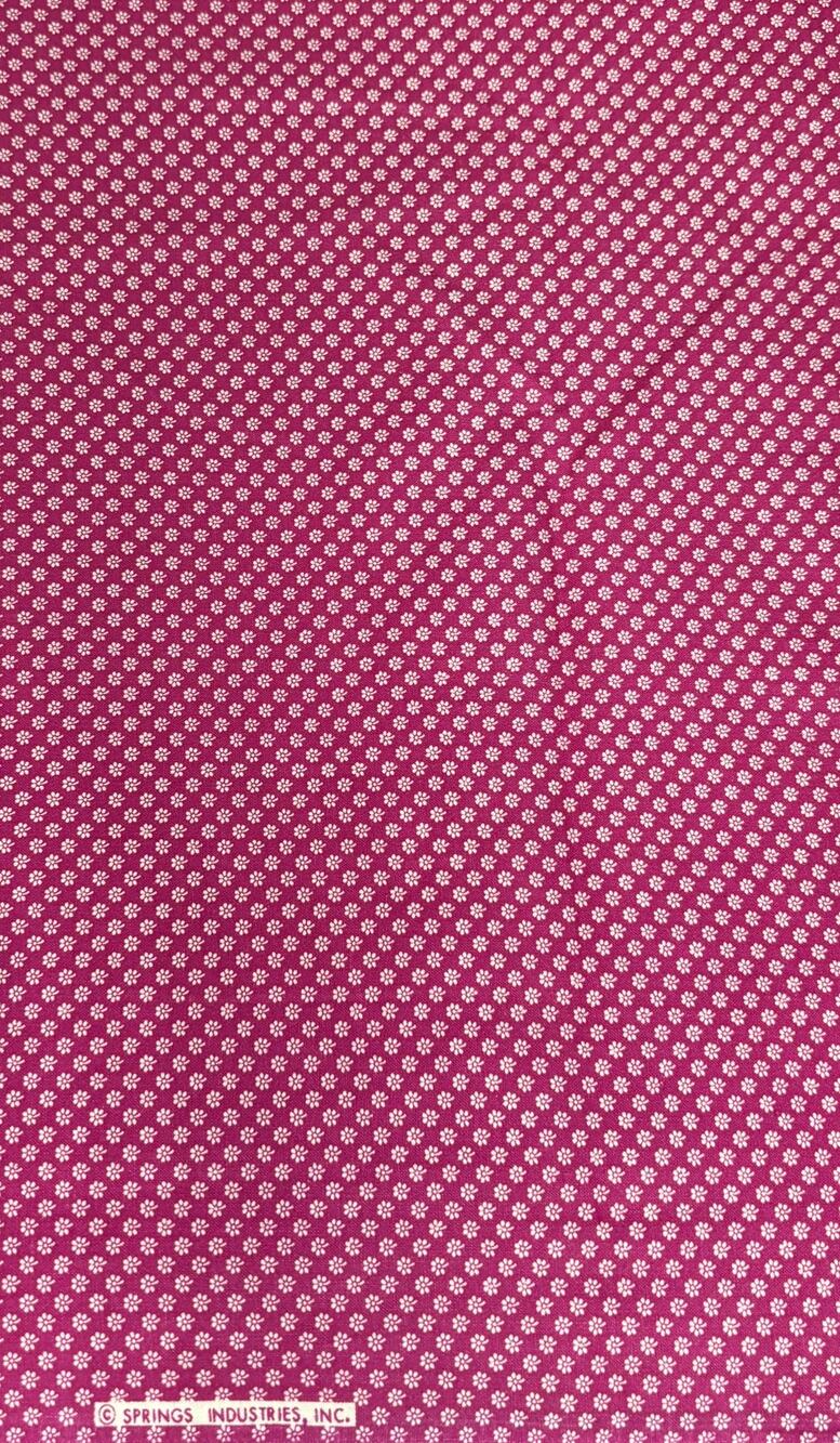 Vintage Springs Industries Magenta & White Floral Fabric 108"L x 44"W 3 Yards